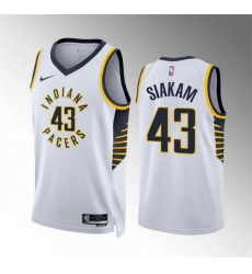 Men Indiana Pacers 43 Pascal Siakam White Association Edition Stitched Basketball Jersey Men Indiana Pacers 43 Pascal Siakam White Association Edition Stitched Basketball Jersey