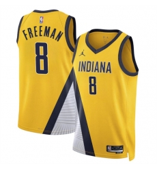 Men Indiana Pacers 8 Enrique Freeman Yelllow 2024 Draft Statement Edition Stitched Basketball Jersey Men Indiana Pacers 8 Enrique Freeman Yelllow 2024 Draft Statement Edition Stitched Basketball Jersey