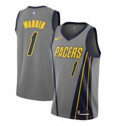 Men Nike Indiana Pacers 1 TJ Warren Gray NBA Swingman City Edition 2018 19 Jersey Men Nike Indiana Pacers 1 TJ Warren Gray NBA Swingman City Edition 2018 19 Jersey