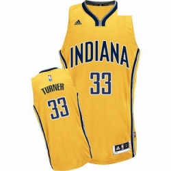Mens Adidas Indiana Pacers 33 Myles Turner Swingman Gold Alternate NBA Jersey