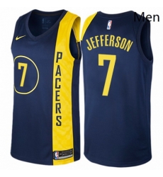 Mens Nike Indiana Pacers 7 Al Jefferson Authentic Navy Blue NBA Jersey City Edition