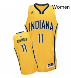Womens Adidas Indiana Pacers 11 Domantas Sabonis Swingman Gold Alternate NBA Jersey Womens Adidas Indiana Pacers 11 Domantas Sabonis Swingman Gold Alternate NBA Jersey