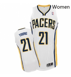 Womens Adidas Indiana Pacers 21 Thaddeus Young Authentic White Home NBA Jersey Womens Adidas Indiana Pacers 21 Thaddeus Young Authentic White Home NBA Jersey