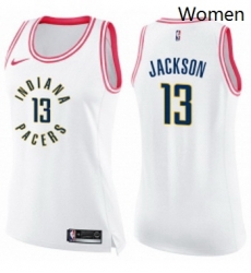 Womens Nike Indiana Pacers 13 Mark Jackson Swingman WhitePink Fashion NBA Jersey Womens Nike Indiana Pacers 13 Mark Jackson Swingman WhitePink Fashion NBA Jersey