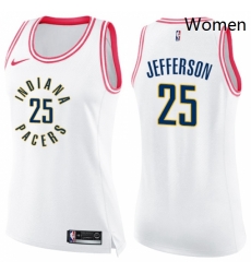 Womens Nike Indiana Pacers 25 Al Jefferson Swingman White Pink Fashion NBA Jersey Womens Nike Indiana Pacers 25 Al Jefferson Swingman White Pink Fashion NBA Jersey