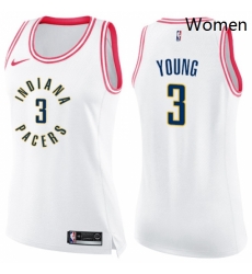 Womens Nike Indiana Pacers 3 Joe Young Swingman WhitePink Fashion NBA Jersey Womens Nike Indiana Pacers 3 Joe Young Swingman WhitePink Fashion NBA Jersey