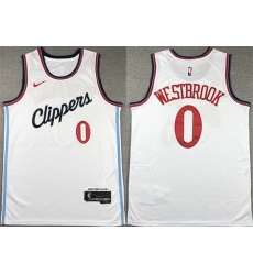 Men Los Angeles Clippers 0 Russell Westbrook White Stitched Jersey Men Los Angeles Clippers 0 Russell Westbrook White Stitched Jersey