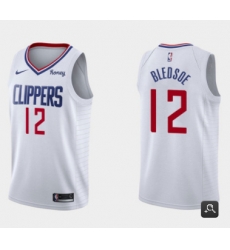 Men Los Angeles Clippers 12 Eric Bledsoe White Association Edition Stitched Basketball Jersey Men Los Angeles Clippers 12 Eric Bledsoe White Association Edition Stitched Basketball Jersey