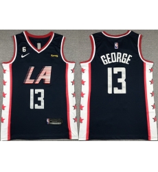 Men Los Angeles Clippers 13 Paul George Navy 2022 23 City Edition With NO 6 Patch Stitched Jersey Men Los Angeles Clippers 13 Paul George Navy 2022 23 City Edition With NO 6 Patch Stitched Jersey