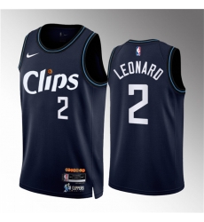 Men Los Angeles Clippers 2 Kawhi Leonard Navy 2023 24 City Edition Stitched Jersey Men Los Angeles Clippers 2 Kawhi Leonard Navy 2023 24 City Edition Stitched Jersey