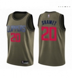 Mens Los Angeles Clippers 20 Landry Shamet Swingman Green Salute to Service Basketball Jersey Mens Los Angeles Clippers 20 Landry Shamet Swingman Green Salute to Service Basketball Jersey