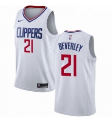 Mens Nike Los Angeles Clippers 21 Patrick Beverley Authentic White NBA Jersey Association Edition Mens Nike Los Angeles Clippers 21 Patrick Beverley Authentic White NBA Jersey Association Edition