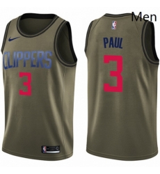 Mens Nike Los Angeles Clippers 3 Chris Paul Swingman Green Salute to Service NBA Jersey Mens Nike Los Angeles Clippers 3 Chris Paul Swingman Green Salute to Service NBA Jersey