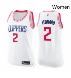 Womens Los Angeles Clippers 2 Kawhi Leonard Swingman White Pink Fashion Basketball Jersey Womens Los Angeles Clippers 2 Kawhi Leonard Swingman White Pink Fashion Basketball Jersey