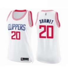 Womens Los Angeles Clippers 20 Landry Shamet Swingman White Pink Fashion Basketball Jersey Womens Los Angeles Clippers 20 Landry Shamet Swingman White Pink Fashion Basketball Jersey
