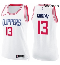Womens Nike Los Angeles Clippers 13 Marcin Gortat Swingman White Pink Fashion NBA Jersey Womens Nike Los Angeles Clippers 13 Marcin Gortat Swingman White Pink Fashion NBA Jersey