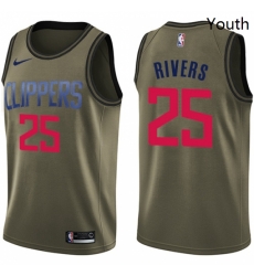 Youth Nike Los Angeles Clippers 25 Austin Rivers Swingman Green Salute to Service NBA Jersey Youth Nike Los Angeles Clippers 25 Austin Rivers Swingman Green Salute to Service NBA Jersey