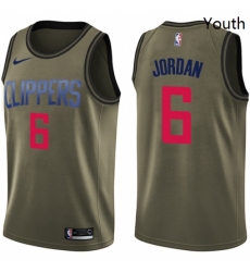 Youth Nike Los Angeles Clippers 6 DeAndre Jordan Swingman Green Salute to Service NBA Jersey Youth Nike Los Angeles Clippers 6 DeAndre Jordan Swingman Green Salute to Service NBA Jersey