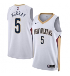 Men New Orleans Pelicans 5 Dejounte Murray White Association Edition Stitched Basketball Jersey Men New Orleans Pelicans 5 Dejounte Murray White Association Edition Stitched Basketball Jersey
