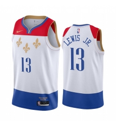 Men Nike New Orleans Pelicans 13 Kira Lewis Jr White NBA Swingman 2020 21 City Edition Jersey Men Nike New Orleans Pelicans 13 Kira Lewis Jr White NBA Swingman 2020 21 City Edition Jersey