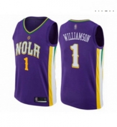 Mens New Orleans Pelicans 1 Zion Williamson Swingman Purple Basketball Jersey City Edition Mens New Orleans Pelicans 1 Zion Williamson Swingman Purple Basketball Jersey City Edition