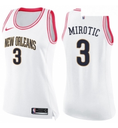 Womens Nike New Orleans Pelicans 3 Nikola Mirotic Swingman WhitePink Fashion NBA Jersey Womens Nike New Orleans Pelicans 3 Nikola Mirotic Swingman WhitePink Fashion NBA Jersey