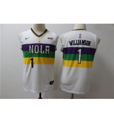 Youth Pelicans 1 Zion Williamson Youth White City Edition Nike Swingman Jersey Youth Pelicans 1 Zion Williamson Youth White City Edition Nike Swingman Jersey