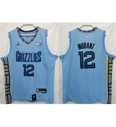 Men Memphis Grizzlies 12 Ja Morant Blue Stitched Jersey Men Memphis Grizzlies 12 Ja Morant Blue Stitched Jersey