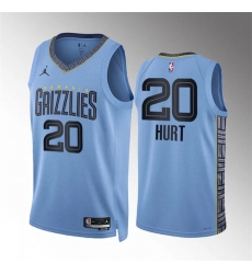 Men Memphis Grizzlies 20 Matthew Hurt Blue Statement Edition Stitched Jersey Men Memphis Grizzlies 20 Matthew Hurt Blue Statement Edition Stitched Jersey