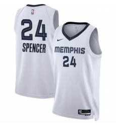 Men Memphis Grizzlies 24 Cam Spencer White 2024 Draft Association Edition Stitched Jersey Men Memphis Grizzlies 24 Cam Spencer White 2024 Draft Association Edition Stitched Jersey