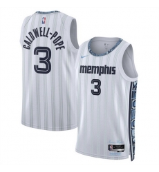 Men Memphis Grizzlies 3 Kentavious Caldwell Pope White 2025 26 City Edition Stitched Basketball Jersey
