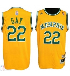 Men RUDY GAY MEMPHIS GRIZZLIES #22 Yellow HARDWOOD CLASSIC JERSEY Men RUDY GAY MEMPHIS GRIZZLIES #22 Yellow HARDWOOD CLASSIC JERSEY
