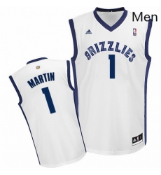 Mens Adidas Memphis Grizzlies 1 Jarell Martin Swingman White Home NBA Jersey 
