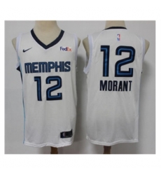 Men's Memphis Grizzlies #12 Ja Morant 2021 White Swingman Stitched Basketball Jersey Men's Memphis Grizzlies #12 Ja Morant 2021 White Swingman Stitched Basketball Jersey