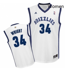 Womens Adidas Memphis Grizzlies 34 Brandan Wright Swingman White Home NBA Jersey Womens Adidas Memphis Grizzlies 34 Brandan Wright Swingman White Home NBA Jersey