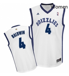 Womens Adidas Memphis Grizzlies 4 Wade Baldwin Swingman White Home NBA Jersey Womens Adidas Memphis Grizzlies 4 Wade Baldwin Swingman White Home NBA Jersey