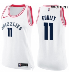 Womens Nike Memphis Grizzlies 11 Mike Conley Swingman WhitePink Fashion NBA Jersey Womens Nike Memphis Grizzlies 11 Mike Conley Swingman WhitePink Fashion NBA Jersey