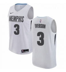 Womens Nike Memphis Grizzlies 3 Allen Iverson Swingman White NBA Jersey City Edition Womens Nike Memphis Grizzlies 3 Allen Iverson Swingman White NBA Jersey City Edition