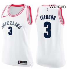 Womens Nike Memphis Grizzlies 3 Allen Iverson Swingman WhitePink Fashion NBA Jersey Womens Nike Memphis Grizzlies 3 Allen Iverson Swingman WhitePink Fashion NBA Jersey