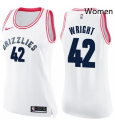 Womens Nike Memphis Grizzlies 42 Lorenzen Wright Swingman WhitePink Fashion NBA Jersey Womens Nike Memphis Grizzlies 42 Lorenzen Wright Swingman WhitePink Fashion NBA Jersey