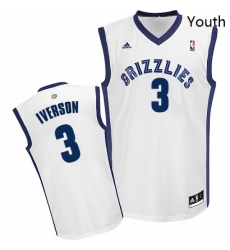 Youth Adidas Memphis Grizzlies 3 Allen Iverson Swingman White Home NBA Jersey Youth Adidas Memphis Grizzlies 3 Allen Iverson Swingman White Home NBA Jersey