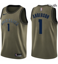 Youth Nike Memphis Grizzlies 1 Kyle Anderson Swingman Green Salute to Service NBA Jersey Youth Nike Memphis Grizzlies 1 Kyle Anderson Swingman Green Salute to Service NBA Jersey