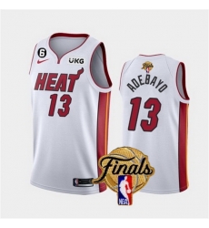 Men Miami Heat 13 Bam Adebayo White 2023 Finals Association Edition With NO 6 Patch Stitched Basketball Jersey Men Miami Heat 13 Bam Adebayo White 2023 Finals Association Edition With NO 6 Patch Stitched Basketball Jersey