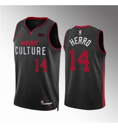 Men Miami Heat 14 Tyler Herro Black 2023 24 City Eddition Stitched Basketball Jersey 575 Men Miami Heat 14 Tyler Herro Black 2023 24 City Eddition Stitched Basketball Jersey 575