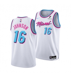 Men Miami Heat 16 Keshad Johnson White 2024 25 City Edition Stitched Basketball Jersey Men Miami Heat 16 Keshad Johnson White 2024 25 City Edition Stitched Basketball Jersey