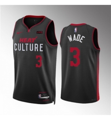 Men Miami Heat 3 Dwyane Wade Black 2023 24 City Edition Stitched Basketball Jersey Men Miami Heat 3 Dwyane Wade Black 2023 24 City Edition Stitched Basketball Jersey