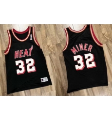Men Miami Heat 32 Harold Miner Black Champions Stitched Basketball Throwback Jersey Men Miami Heat 32 Harold Miner Black Champions Stitched Basketball Throwback Jersey