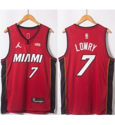 Men Miami Heat 7 Kyle Lowry Red Statement Edition 75th Anniversary Stitched Jersey Men Miami Heat 7 Kyle Lowry Red Statement Edition 75th Anniversary Stitched Jersey