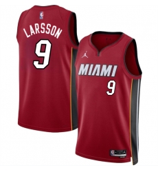 Men Miami Heat 9 Pelle Larsson Red 2024 Draft Statement Edition Stitched Basketball Jersey Men Miami Heat 9 Pelle Larsson Red 2024 Draft Statement Edition Stitched Basketball Jersey