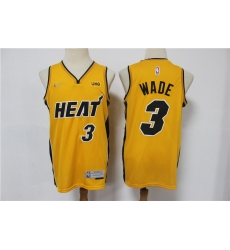 Men Miami Heat Dwyane Wade 3 Yellow Swingman Stitched NBA Jersey Men Miami Heat Dwyane Wade 3 Yellow Swingman Stitched NBA Jersey